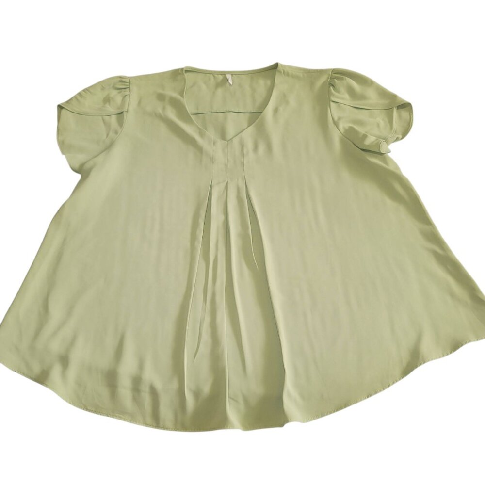 NWOT Bestbee short sleeved Womens Plus Chiffon blouse, 3XL, Color Matcha